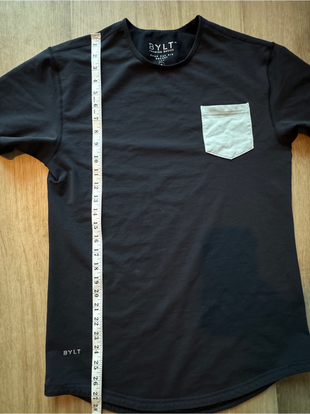 BYLT Men's Drop Cut Short Sleeve w/Pocket Lux T-Shirt Indigo M - Picture 4 of 8